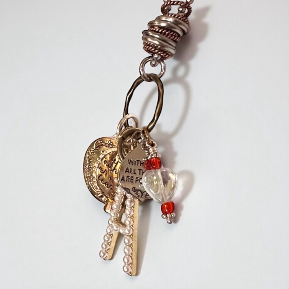 Spiritual and faith. Angel charms assemblage necklace. - Picture 9 of 17